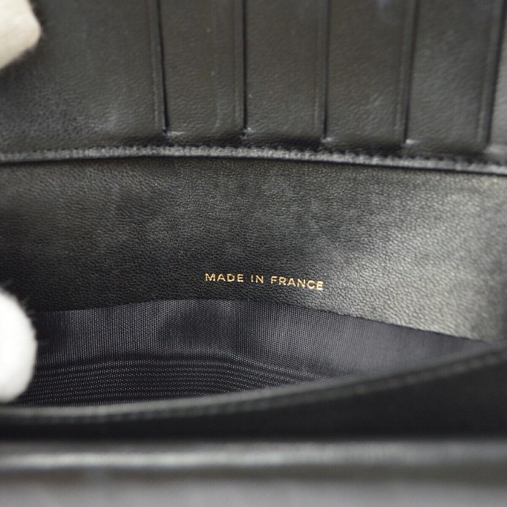 AUTHENTICITY GUARANTEED Chanel Long Bifold Wallet Purse Black Caviar Skin - Picture 6 of 9